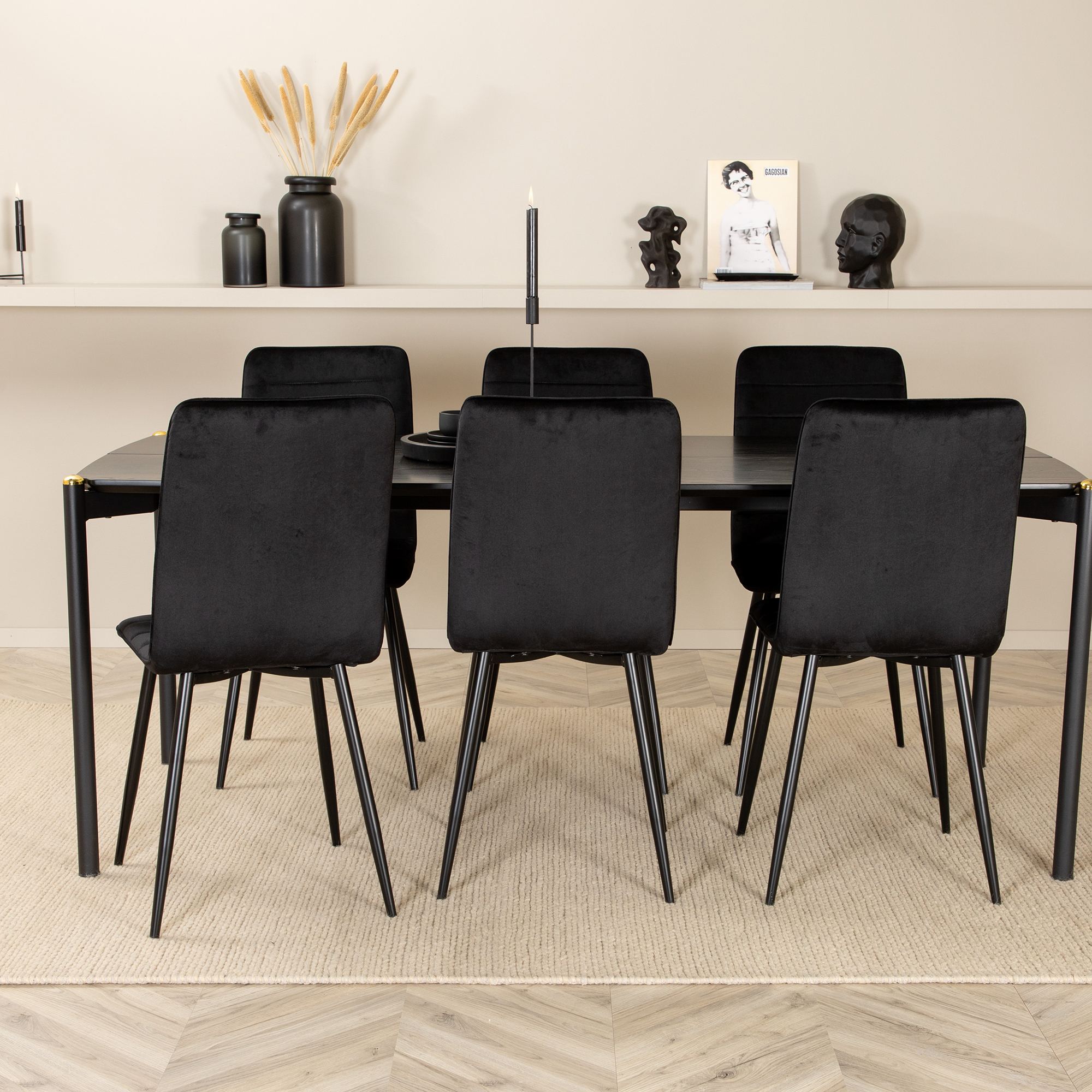Spisegruppe Venture Home Paris med 6 Walerina Stoler
