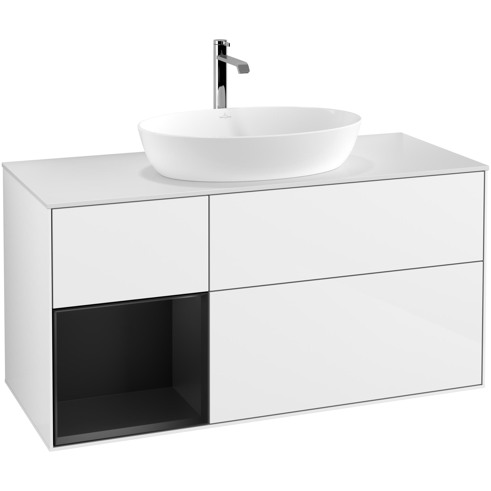 Tvättställsskåp Villeroy & Boch Finion med 3 Lådor Hylla och Bänkskiva för Fristående Tvättställ från Artis & Collaro | badrum - badrumsmobler - tvattstallsskap-och-kommod | KakelKungen
