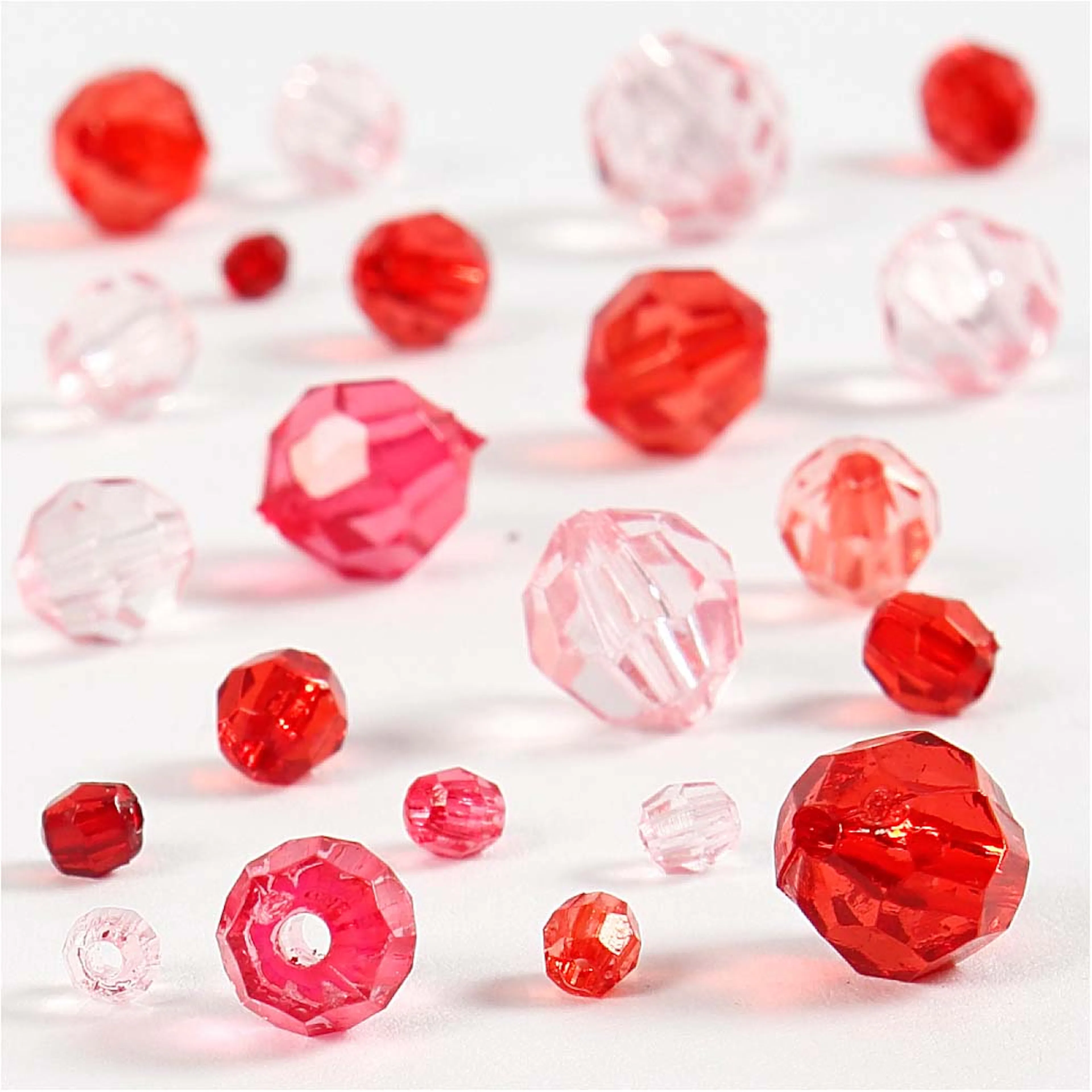 Plastperler Creativ Company Harmoni Facettperlemix Str 4-12 mm Hullstr 1-2,5 mm1 Pk