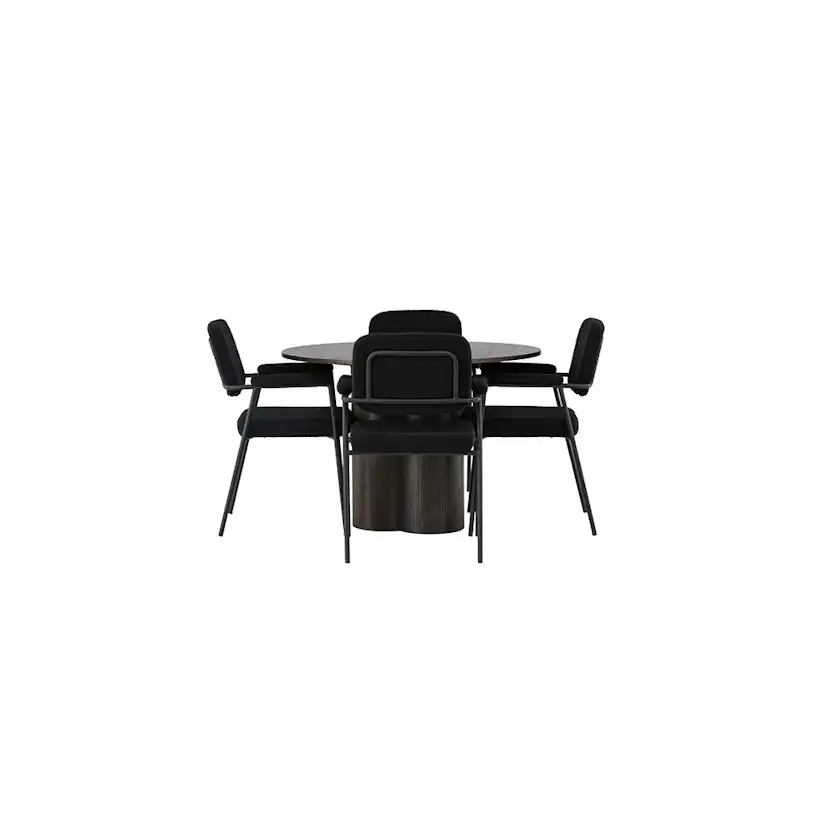 Spisegruppe Venture Home Olivia Ø110 cm med 4 stk Yesterday Stoler