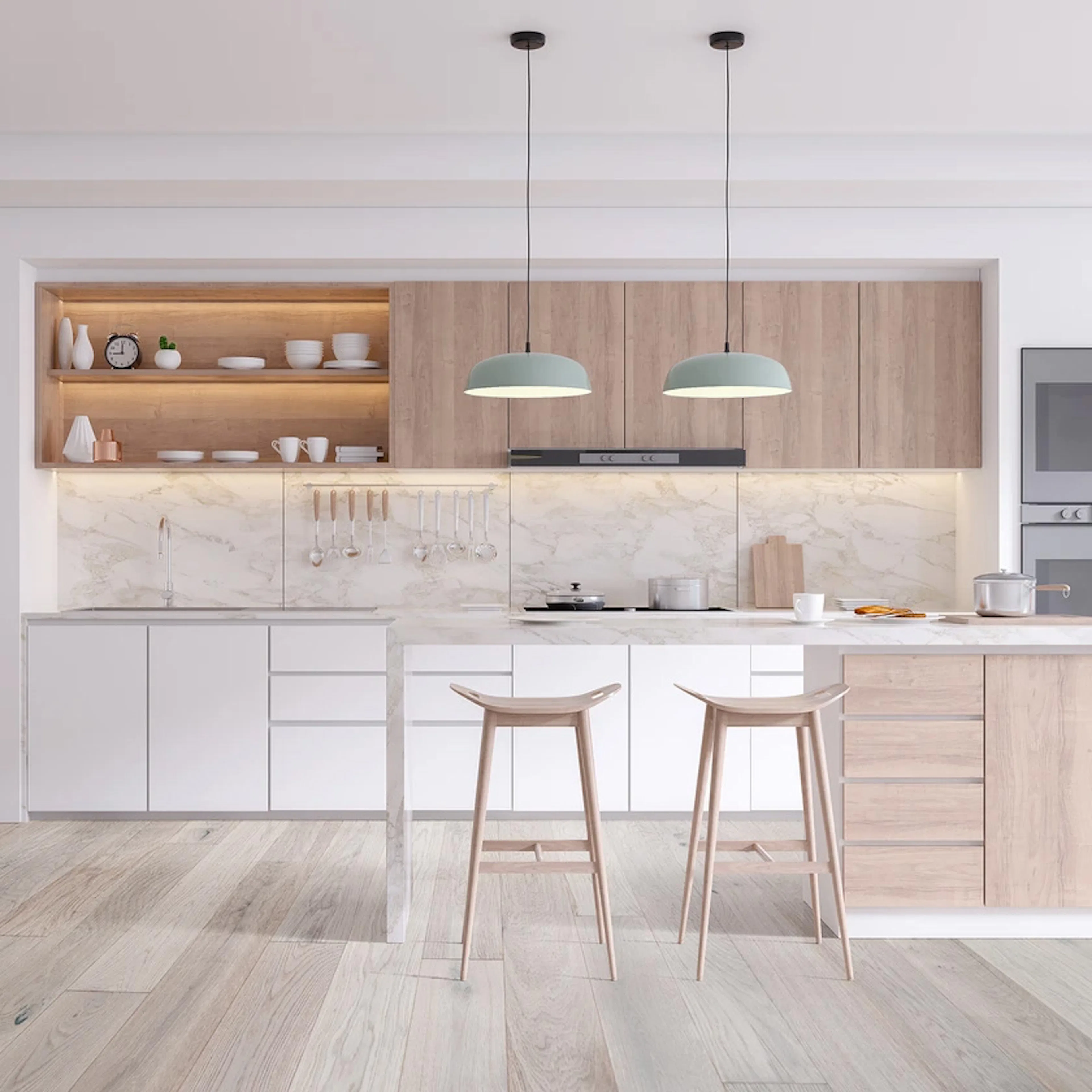 Parkettgulv NQD Oak Latte 5G Mattlakk 1-Stav