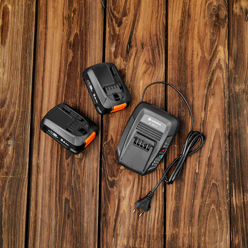 Batteri og hurtigladersett Gardena 18V