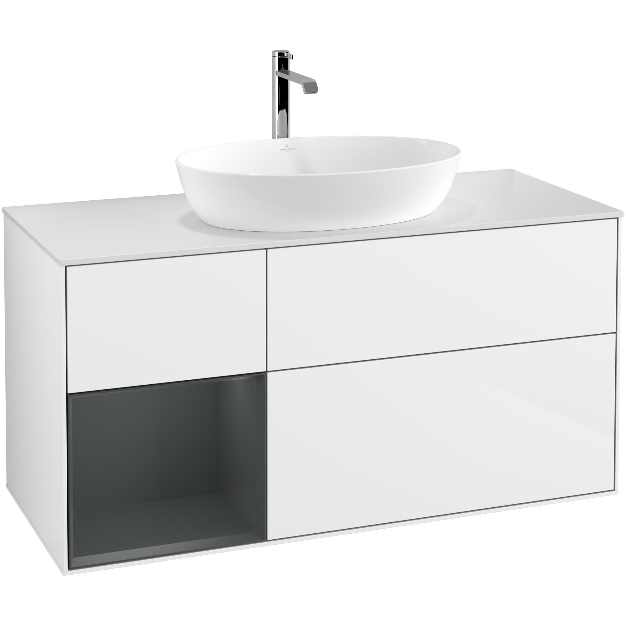 Tvättställsskåp Villeroy & Boch Finion med 3 Lådor Hylla och Bänkskiva för Fristående Tvättställ från Artis & Collaro | badrum - badrumsmobler - tvattstallsskap-och-kommod | KakelKungen