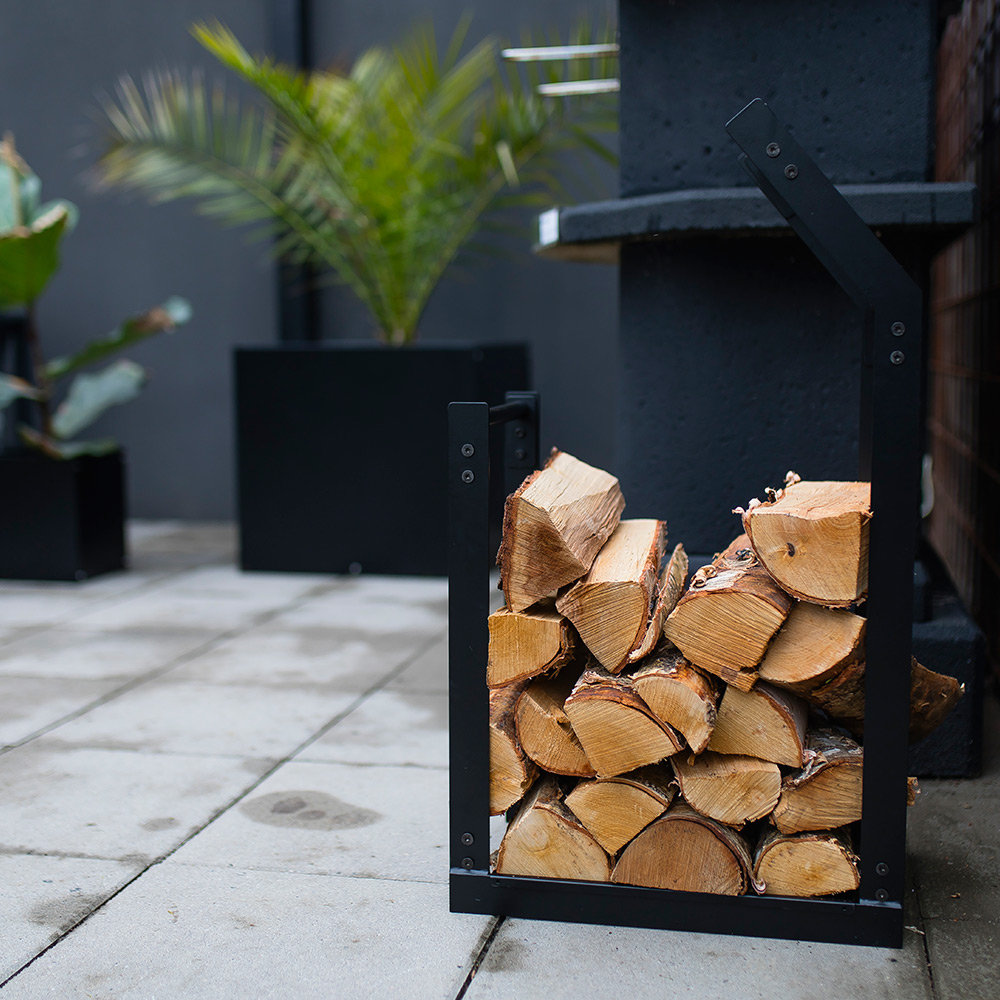 Vedstativ Skotte Garden Metall Sort