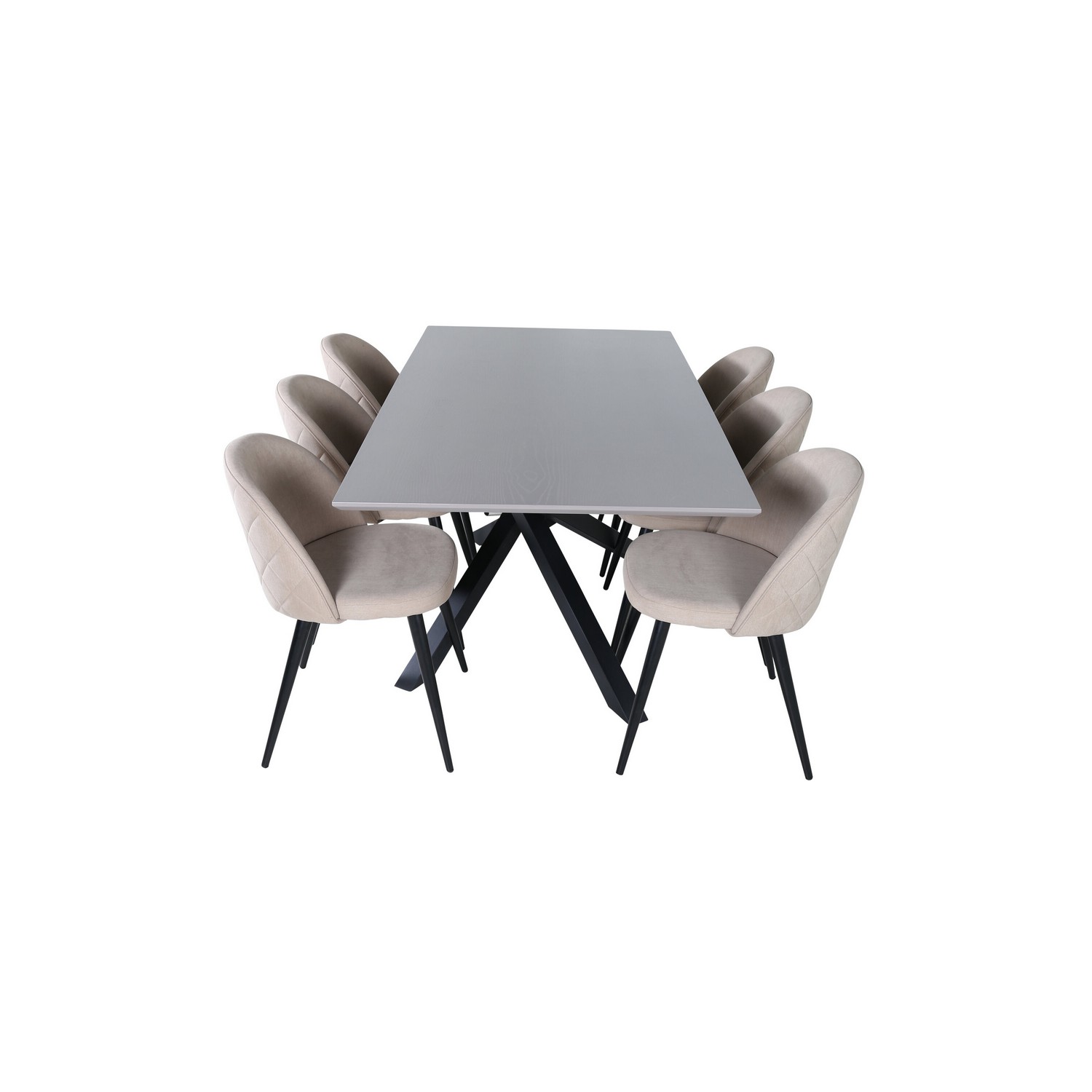 Spisegruppe Venture Home med Piata Spisebord og 6 Valentina Stitcthes Spisestoler