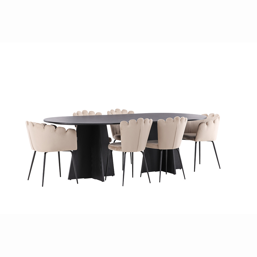 Spisegruppe Venture Home Bootcut med 4 Limhamn Light Stoler