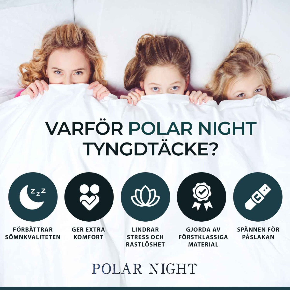 Vektteppe Polar Night Bomull 150x200 cm
