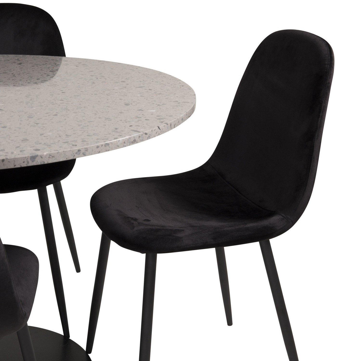 Spisegruppe Venture Home Roxanna Grå Bord med 4 Pobbie Stoler Fløyel