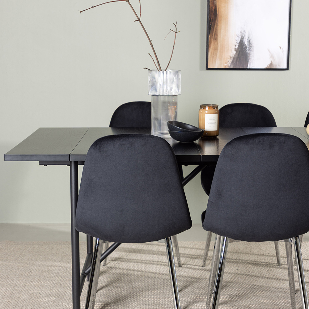 Spisegruppe Venture Home Astrid med 6 Polar Fløyel Stoler