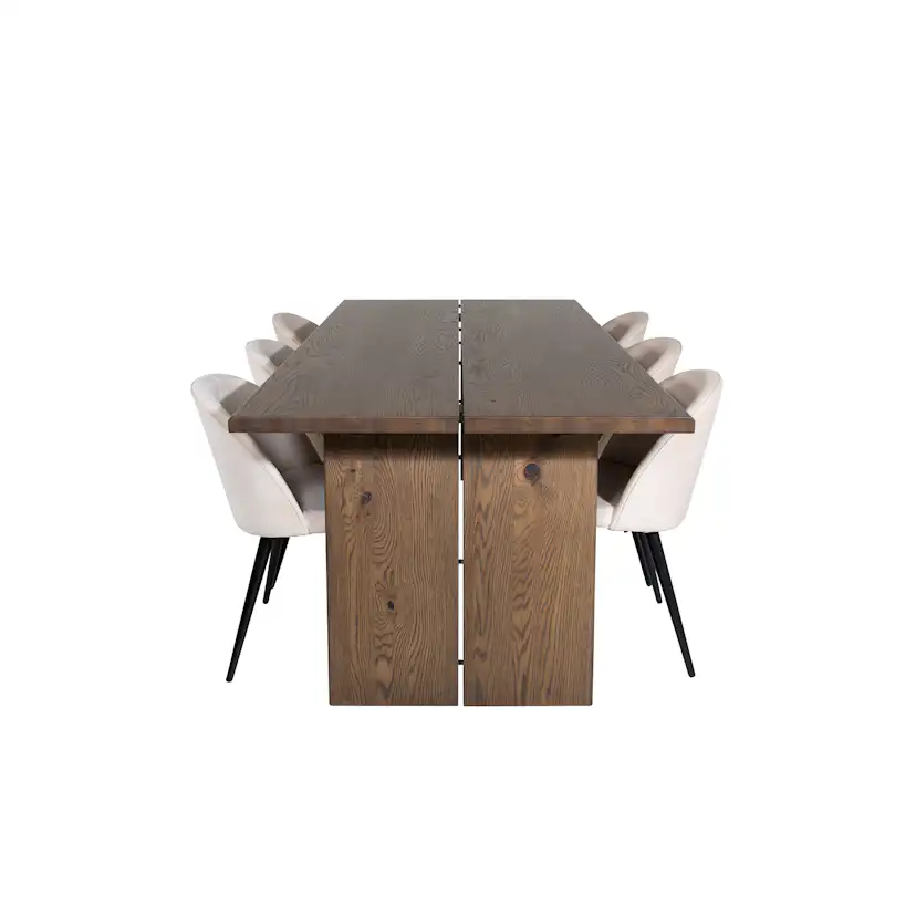 Spisegruppe Venture Home Lotus med 6 Valentina Stoler Fløyel