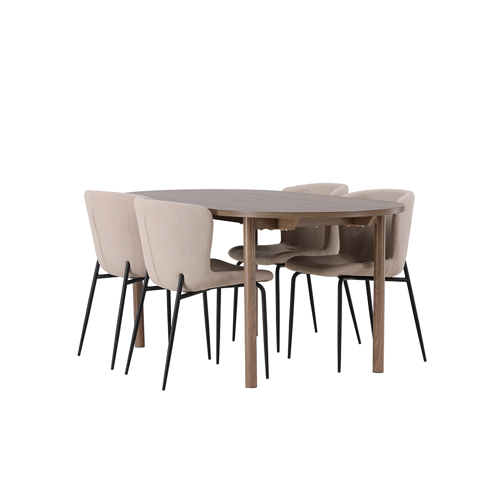 Spisegruppe Venture Home Andy med 4 Modesto Stoler