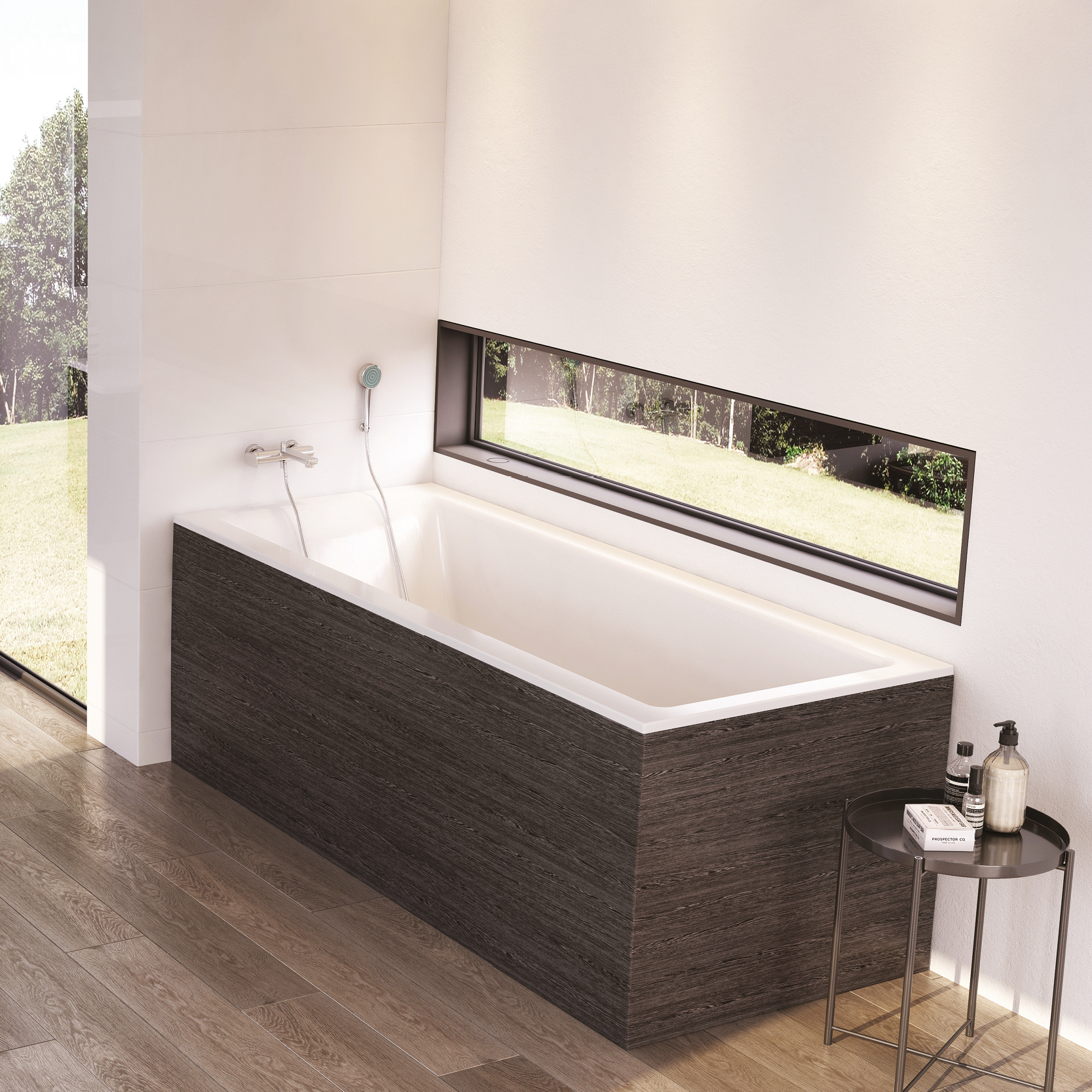 Badkar Borgholm 170 cm Standard U4 170 cm U4: Med Frontpanel, Sidopanel till höger, Sargblandare till höger