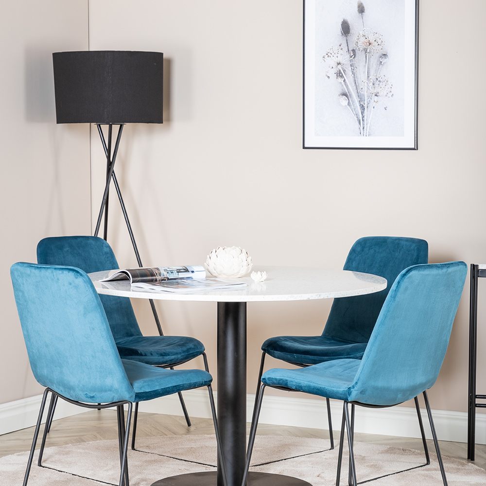 Spisegruppe Venture Home Roxanna med 4 Muscot Stoler Rundt