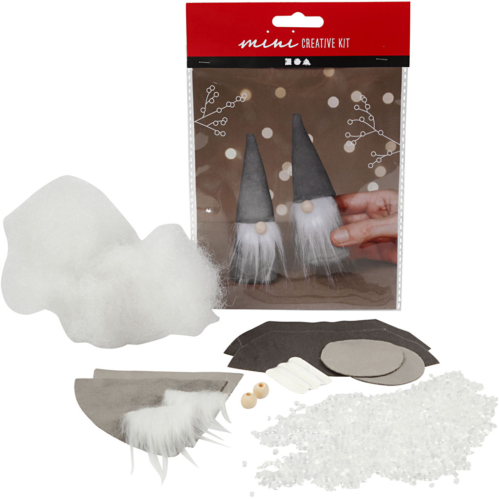 Materiellsett Creativ Company Mini DIY Kit Grå Nesenisser 2 Stk/ 0 Sett