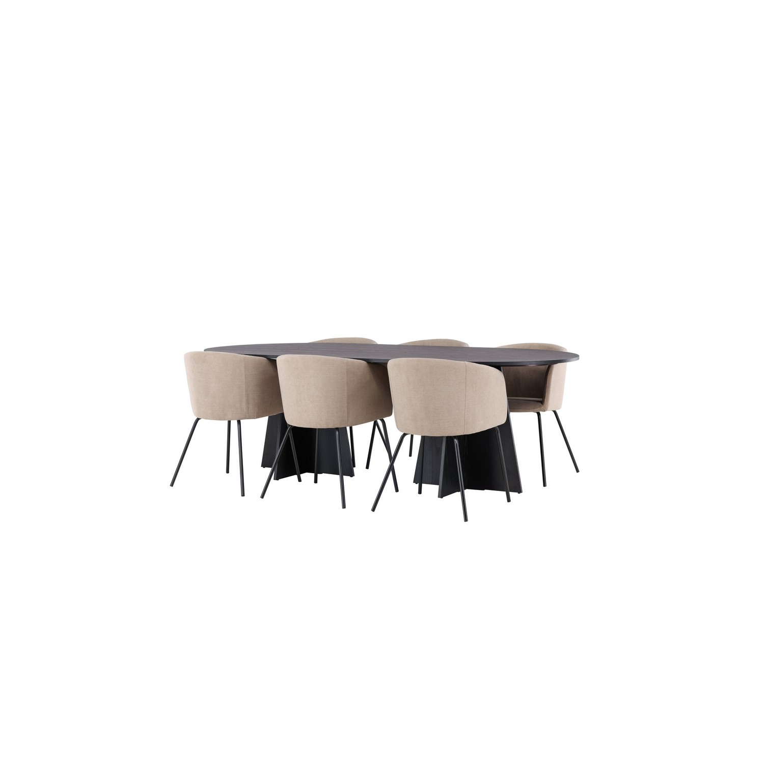 Spisegruppe Venture Home Bootcut Oval med 6 Berit Stoler