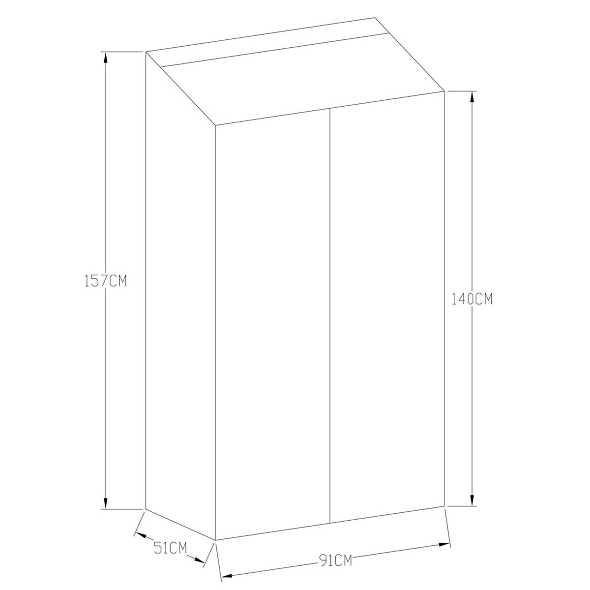 Drivhus Metalcraft 91x51x157 cm Sort Rektangulær