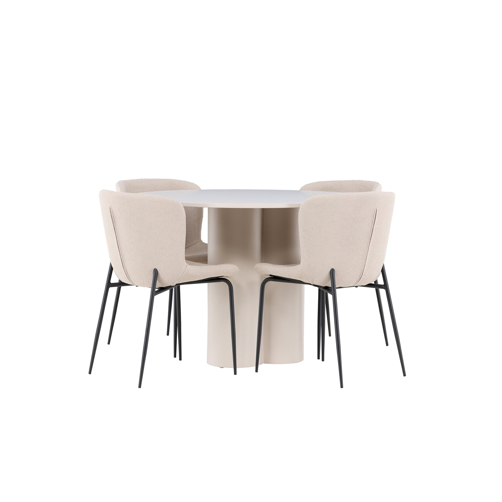 Spisegruppe Venture Home Olivia Ø110 med 4 stk Modesto Stoler