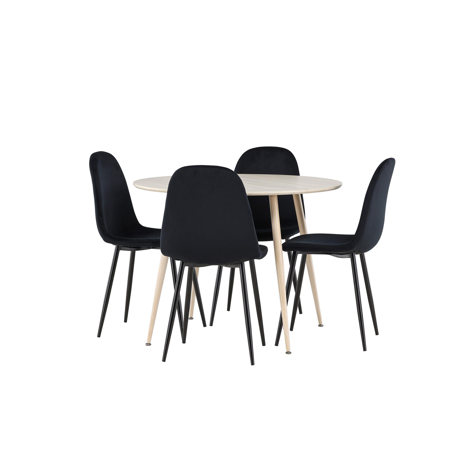 Spisegruppe Venture Home Plaza Ø100 med 4 stk Polar Stoler Fløyel