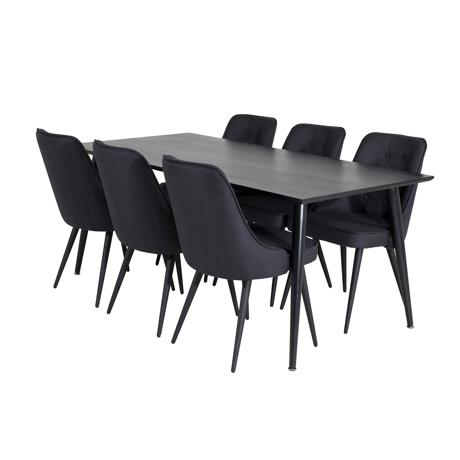 Spisegruppe Venture Home Dipp med 6 Velvet Deluxe Stoler