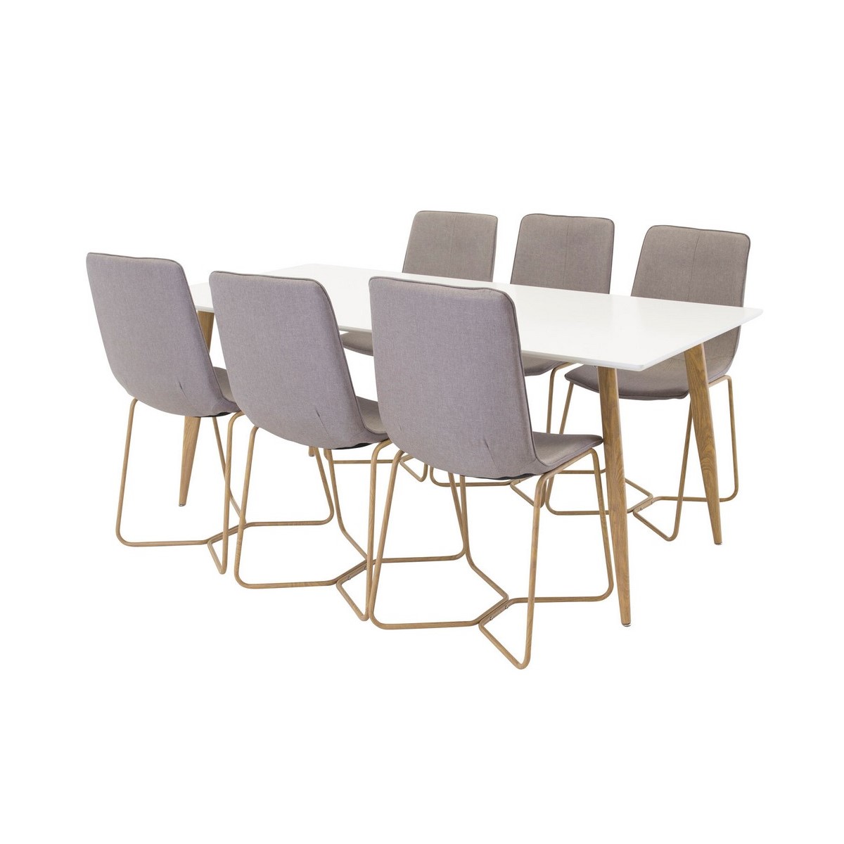 Spisegruppe Venture Home Polar med 6stk X Stoler