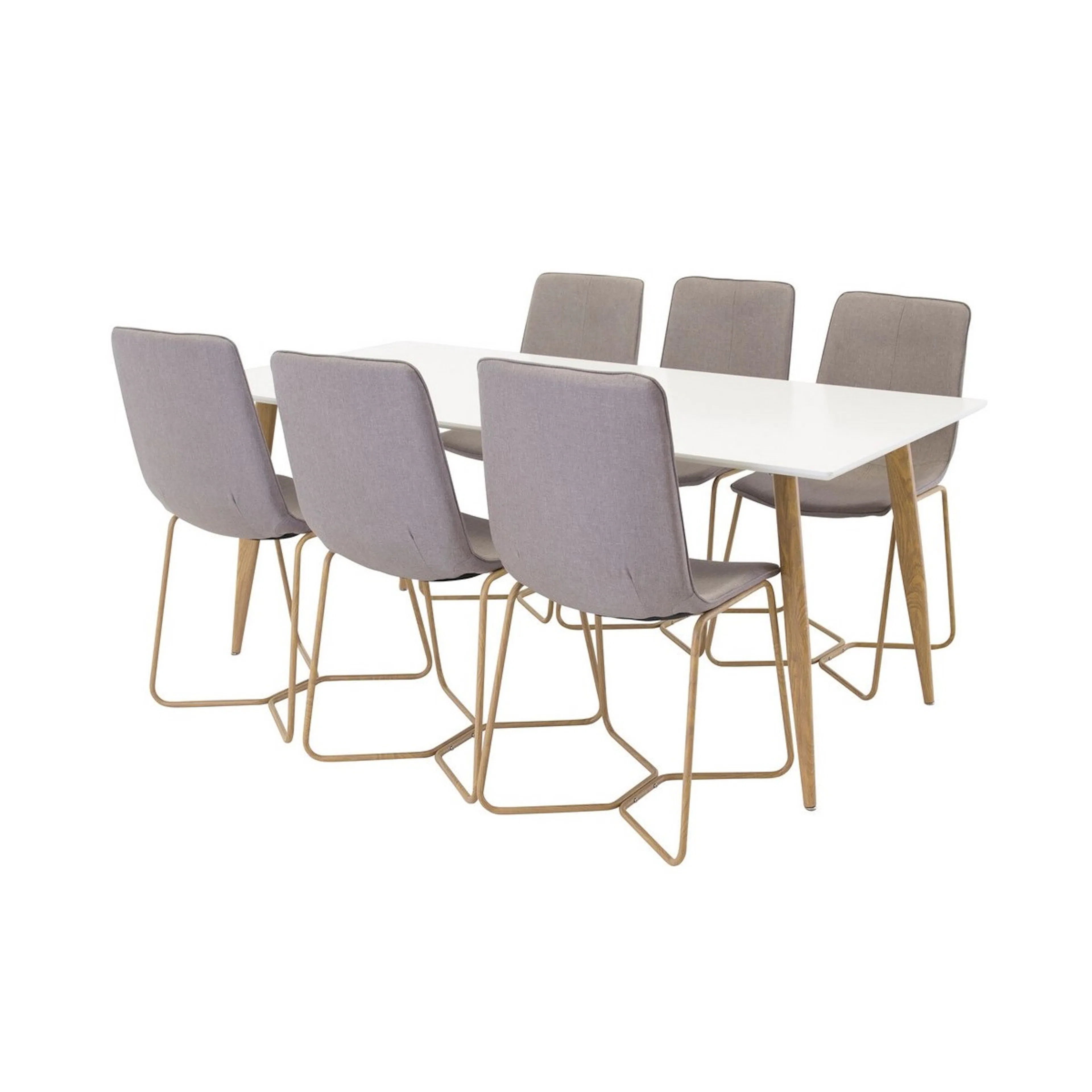 Spisegruppe Venture Home Polar med 6stk X Stoler