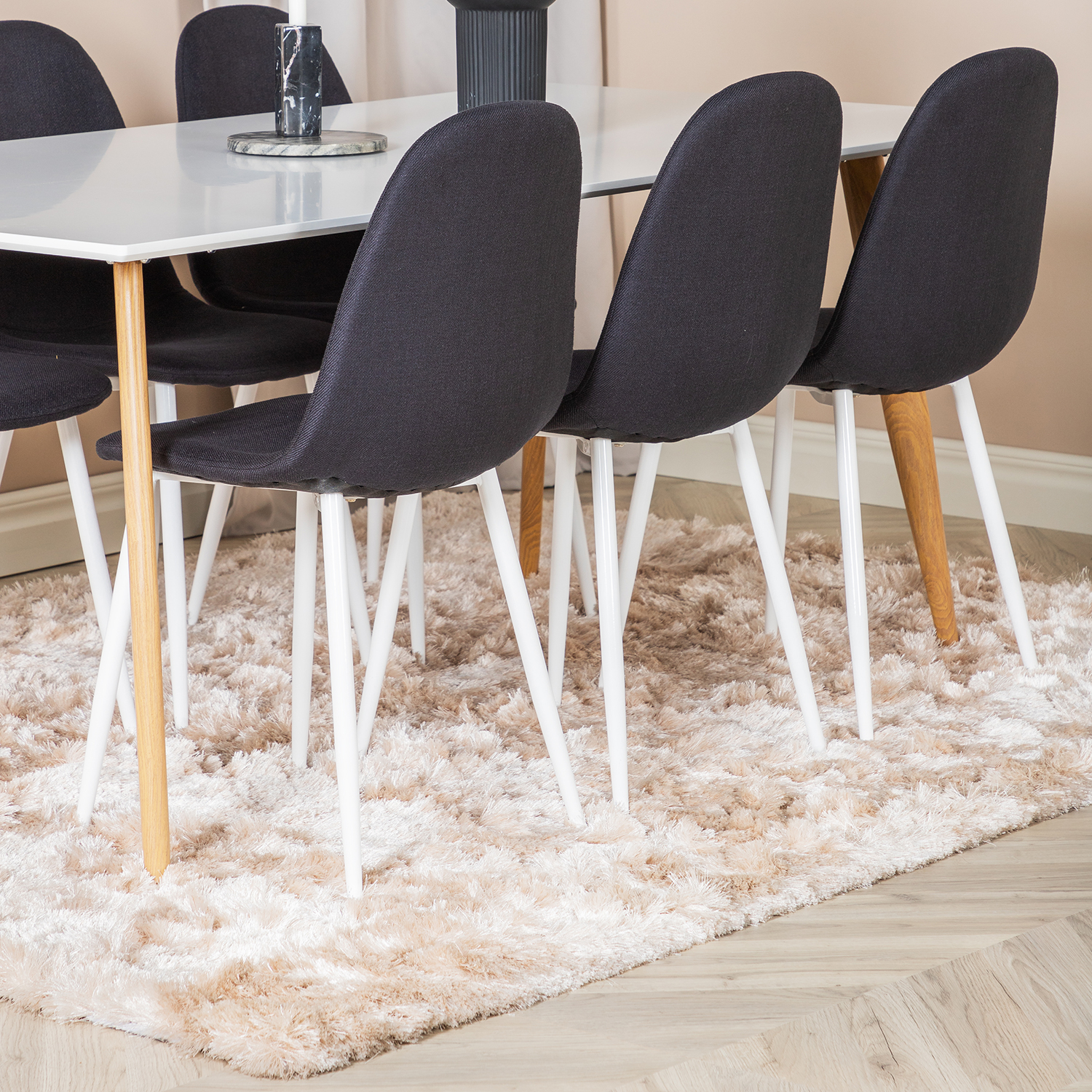 Spisegruppe Venture Home Pobbie 180 med 6 Stoler Polyester