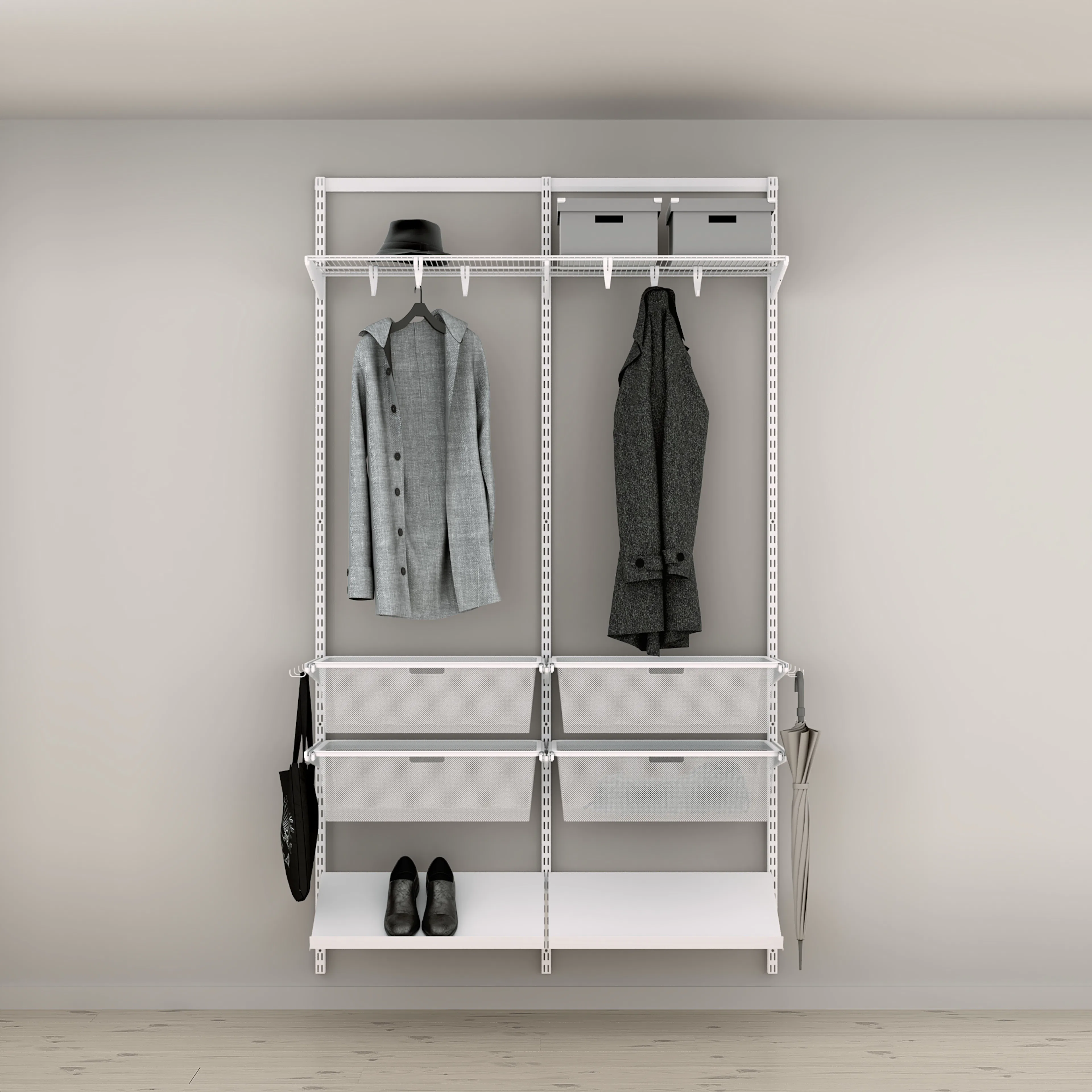 Løsning for Gang Elfa Ready Solution Classic 8 Hvit B: 1248 mm