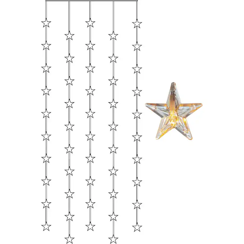 Lysgardin Star Trading Star Curtain Hengende Gardinslenke med Stjerner LED