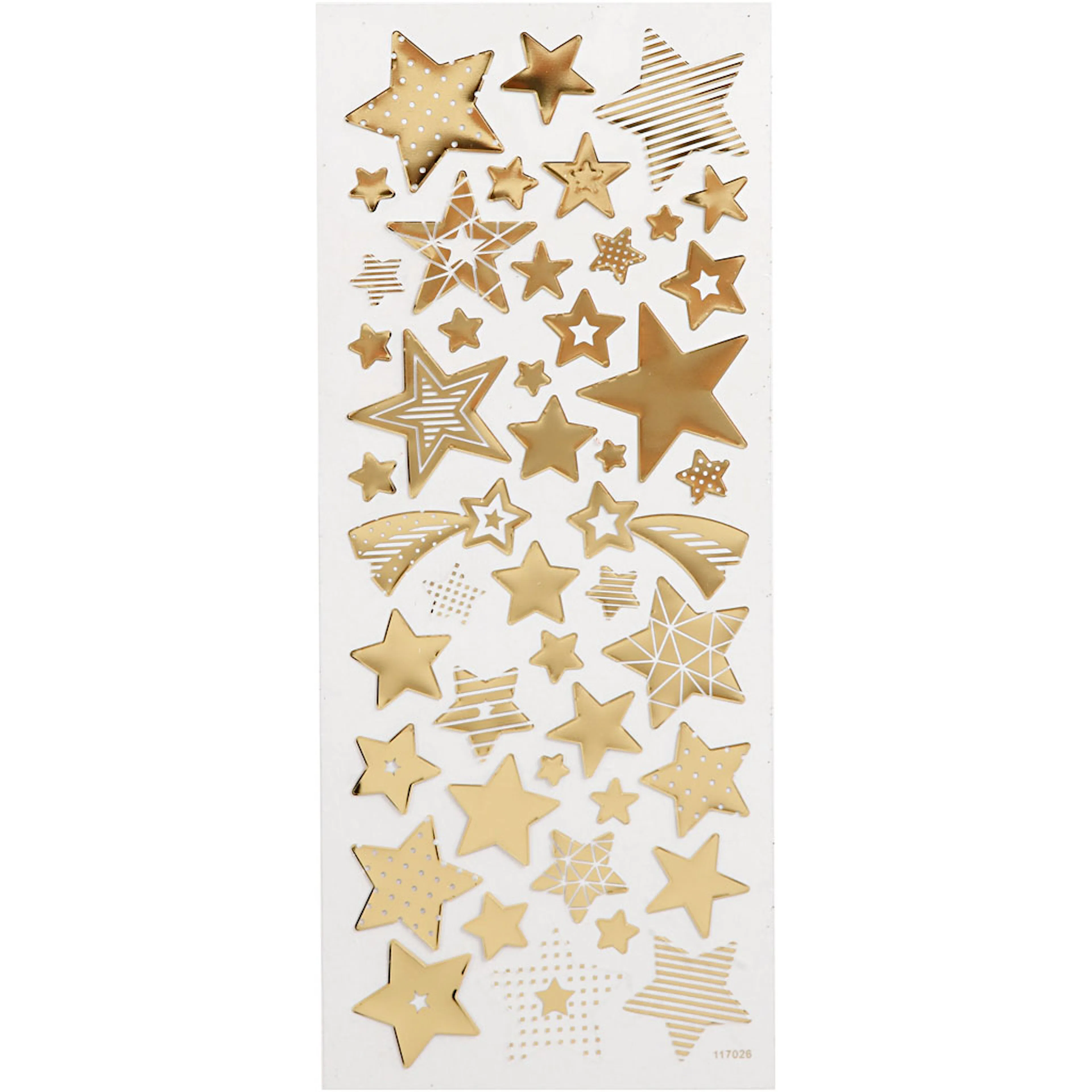 Stickers, guld, stjärnor, 10x24 cm, 1 ark Guld