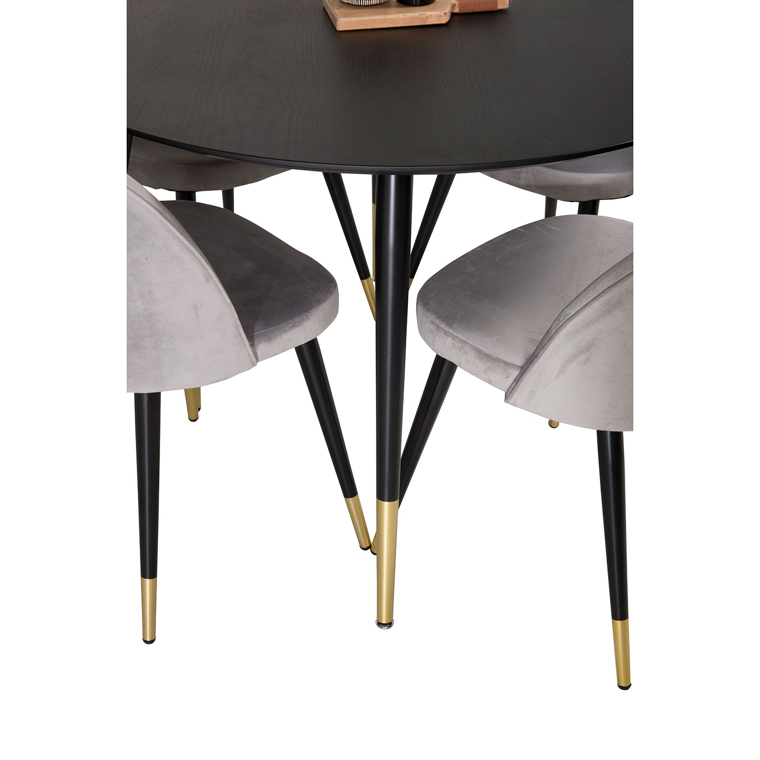 Spisegruppe Venture Home Dipp med 4 Velvet Stoler Rundt