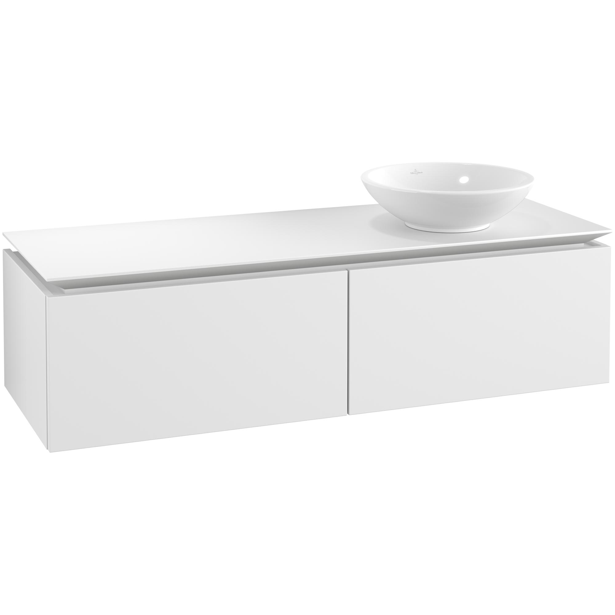 Tvättställsskåp Villeroy & Boch Legato Kompakt 1400 med 2 Lådor för Ocentrerat Ytmonterat Tvättställ