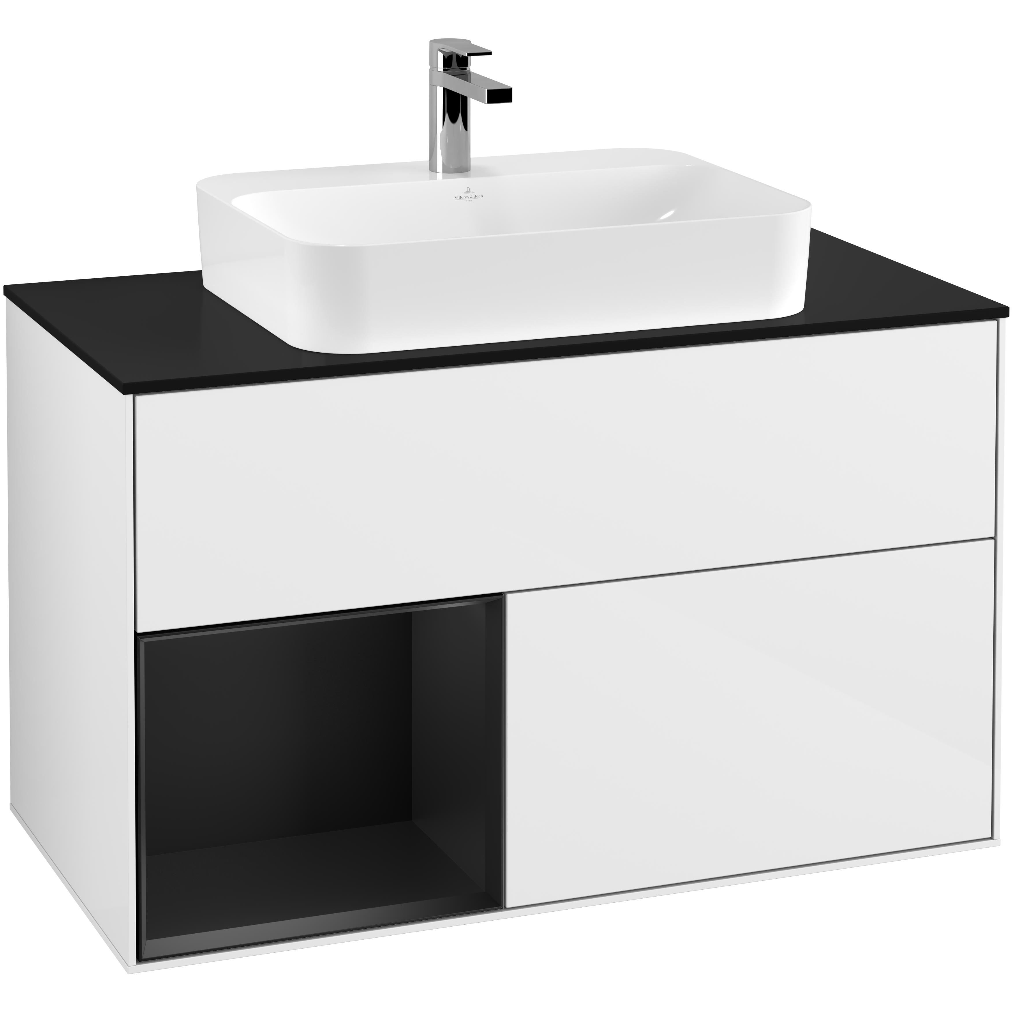 Tvättställsskåp Villeroy & Boch Finion med 2 Lådor Hylla och Bänkskiva för Ytmonterat Tvättställ | badrum - badrumsmobler - tvattstallsskap-och-kommod | KakelKungen
