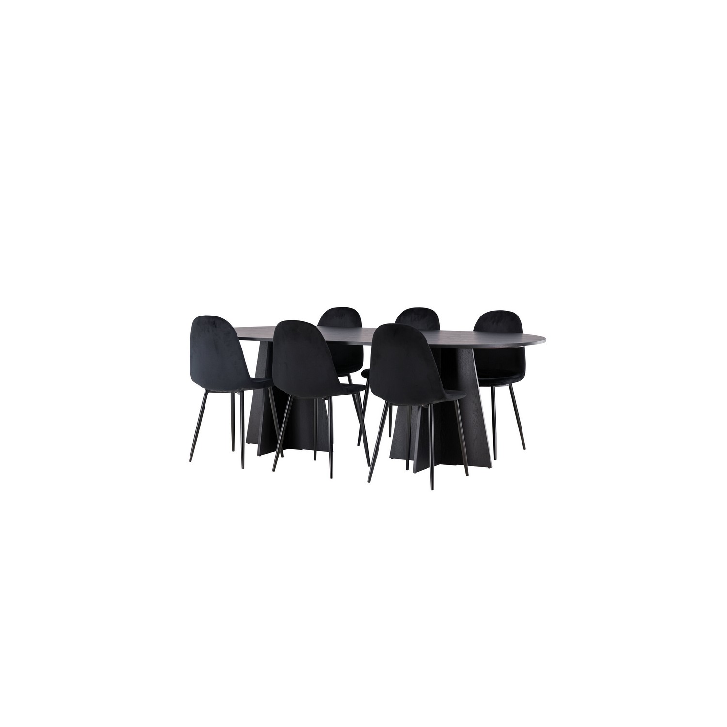 Spisegruppe Venture Home Bootcut Oval med 6 Polar Fløyel Stoler