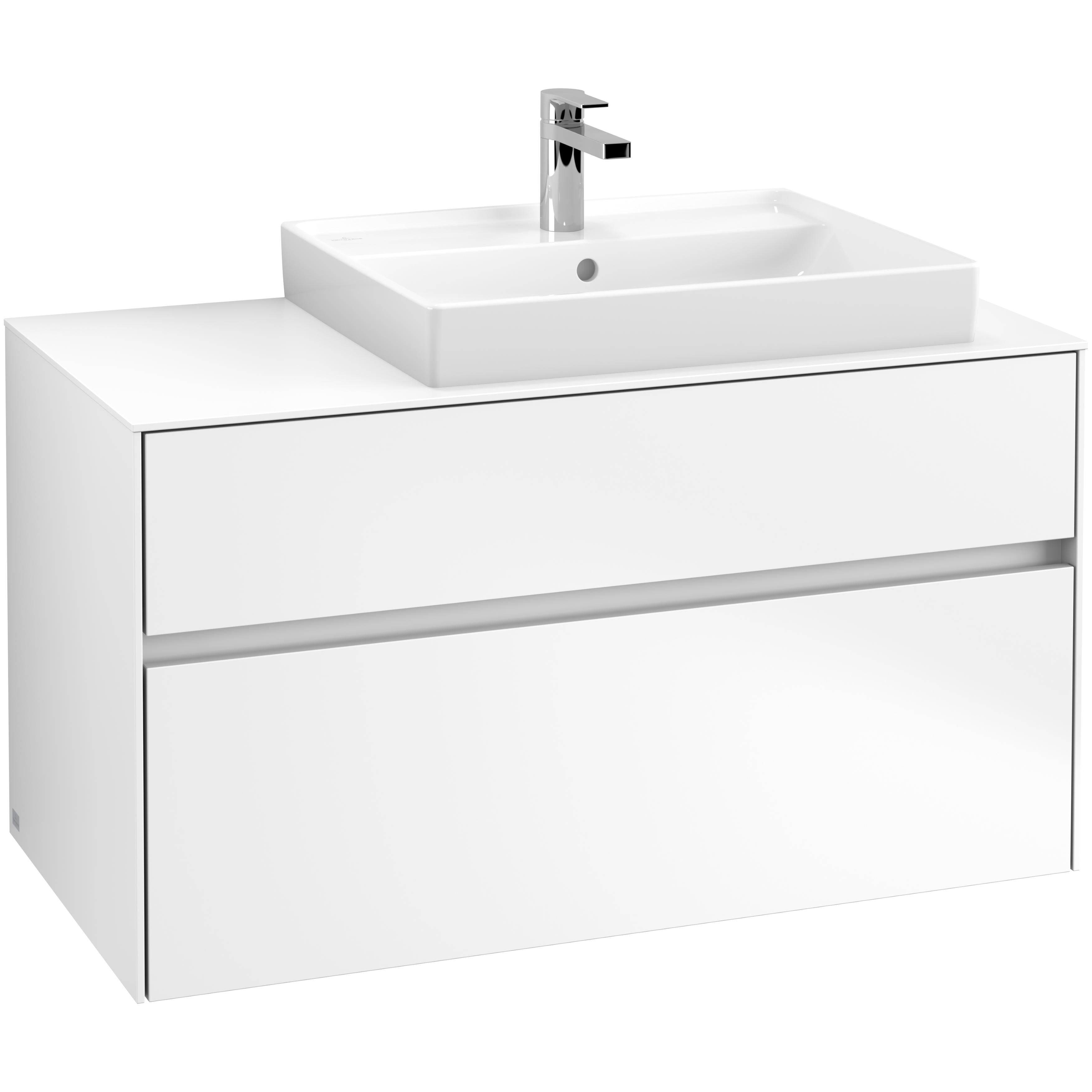 Tvättställsskåp Villeroy & Boch Collaro 100 cm med 2 Lådor för Ovanpåliggande Tvättställ | badrum - badrumsmobler - tvattstallsskap-och-kommod | KakelKungen