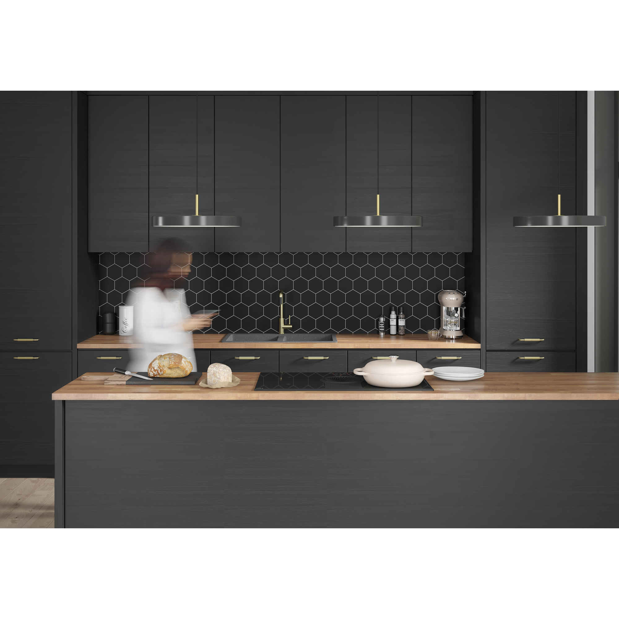 Benkeplate Fibo Heltre Eik Gr-oljet
