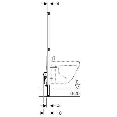 Bidéfixtur Geberit Duofix 112 cm
