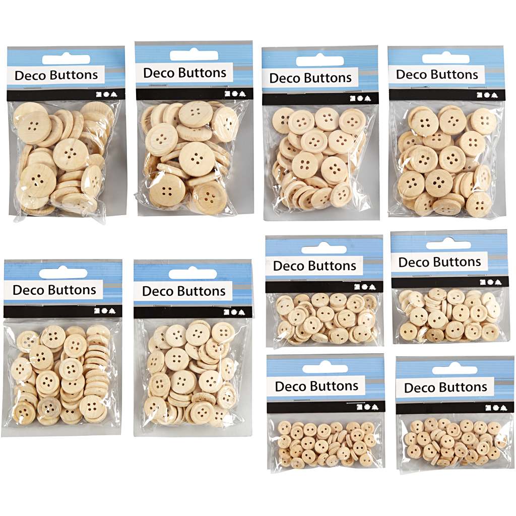 Treknapper Creativ Company Dia 8+11+15+18+23 mm 440 stk/1 Pk