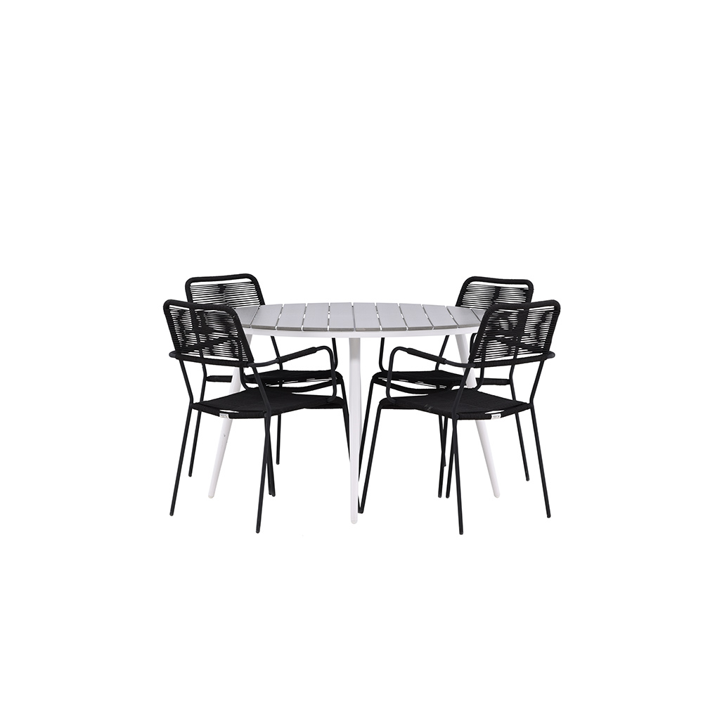 Spisegruppe Venture Home Break med 4 Lindos Stoler med Armstøtte