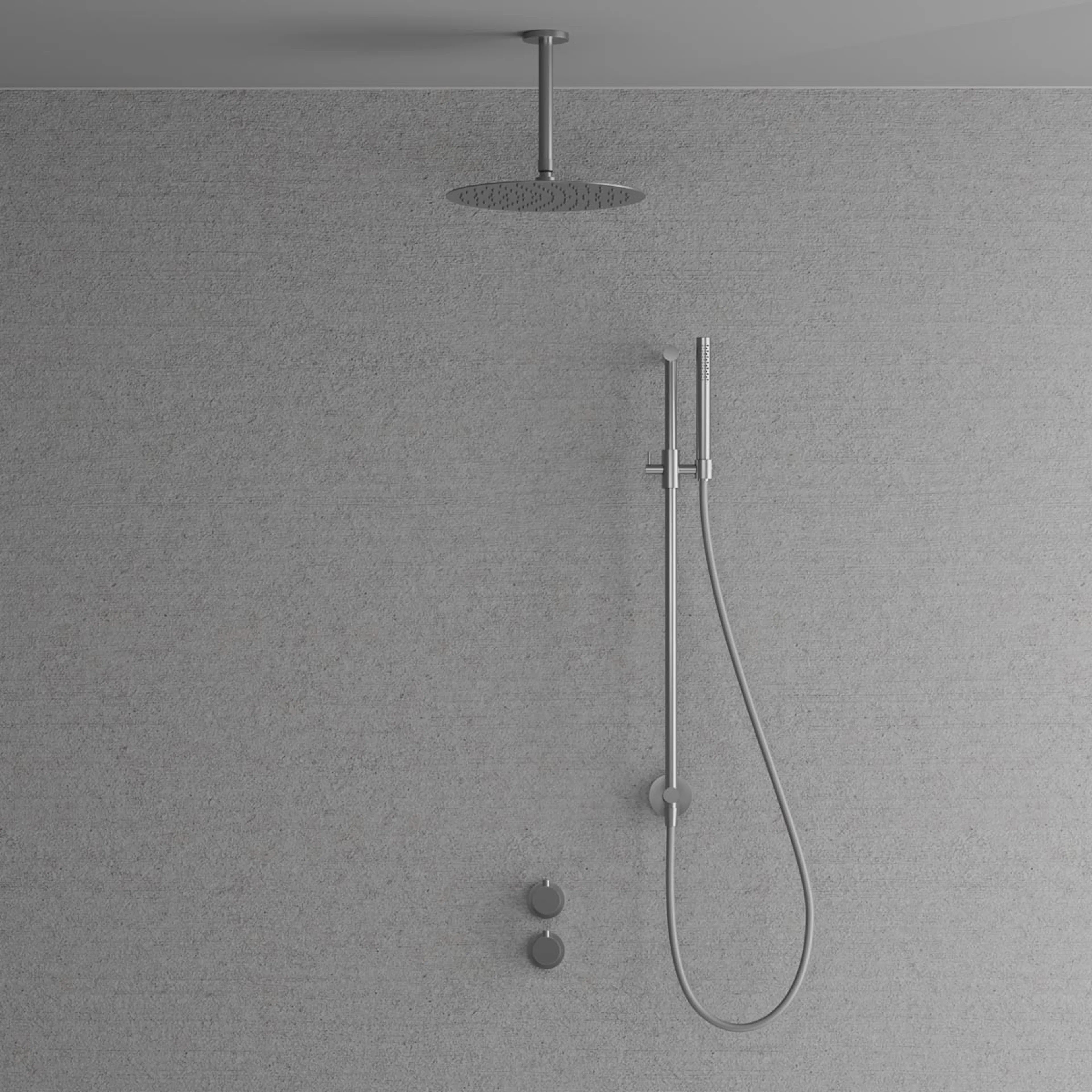 Takduschset Scandtap Steel Harmonized 5Z för Inbyggnad