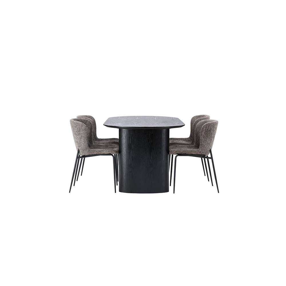 Spisegruppe Venture Home Isolde med 4 stk Modesto Stoler
