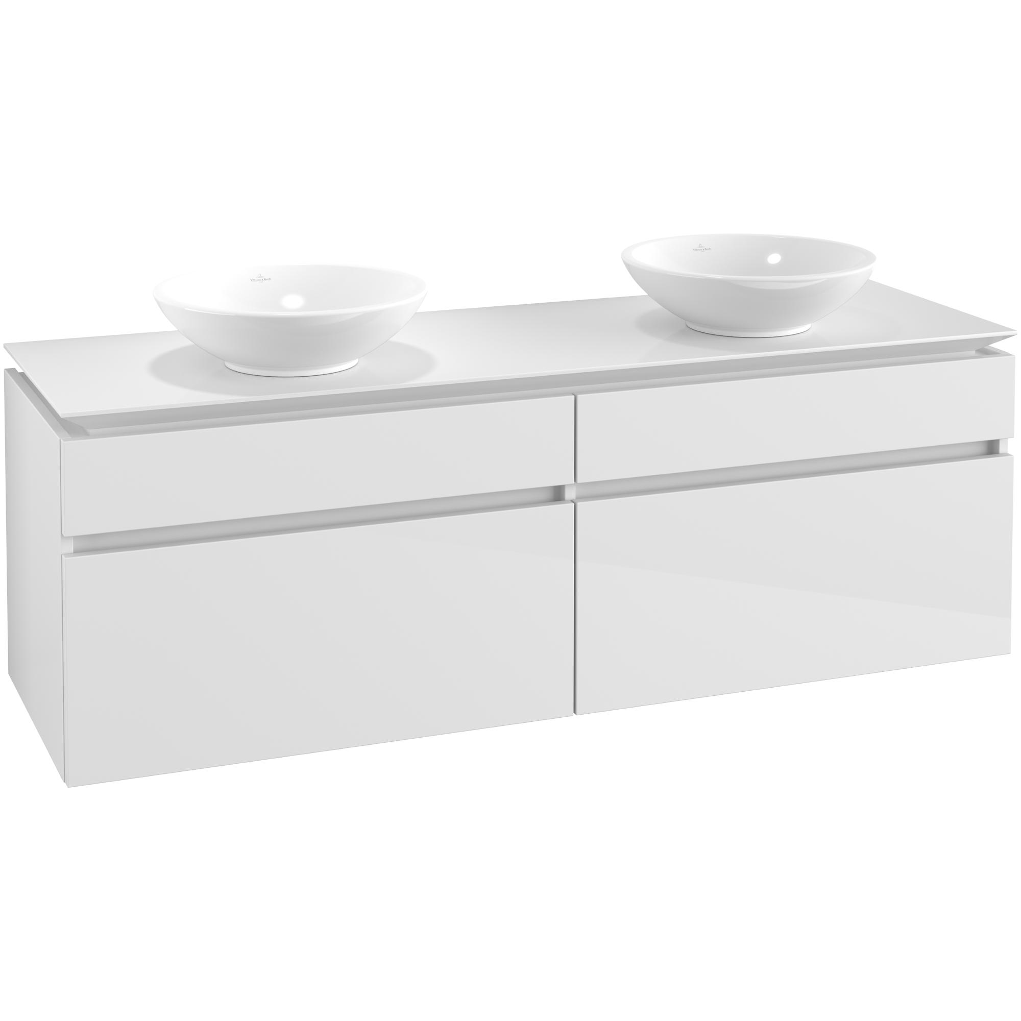 Tvättställsskåp Villeroy & Boch Legato 1600 med 4 Lådor för Två Ytmonterade Tvättställ från Övriga V&B Serier | badrum - badrumsmobler - tvattstallsskap-och-kommod | KakelKungen