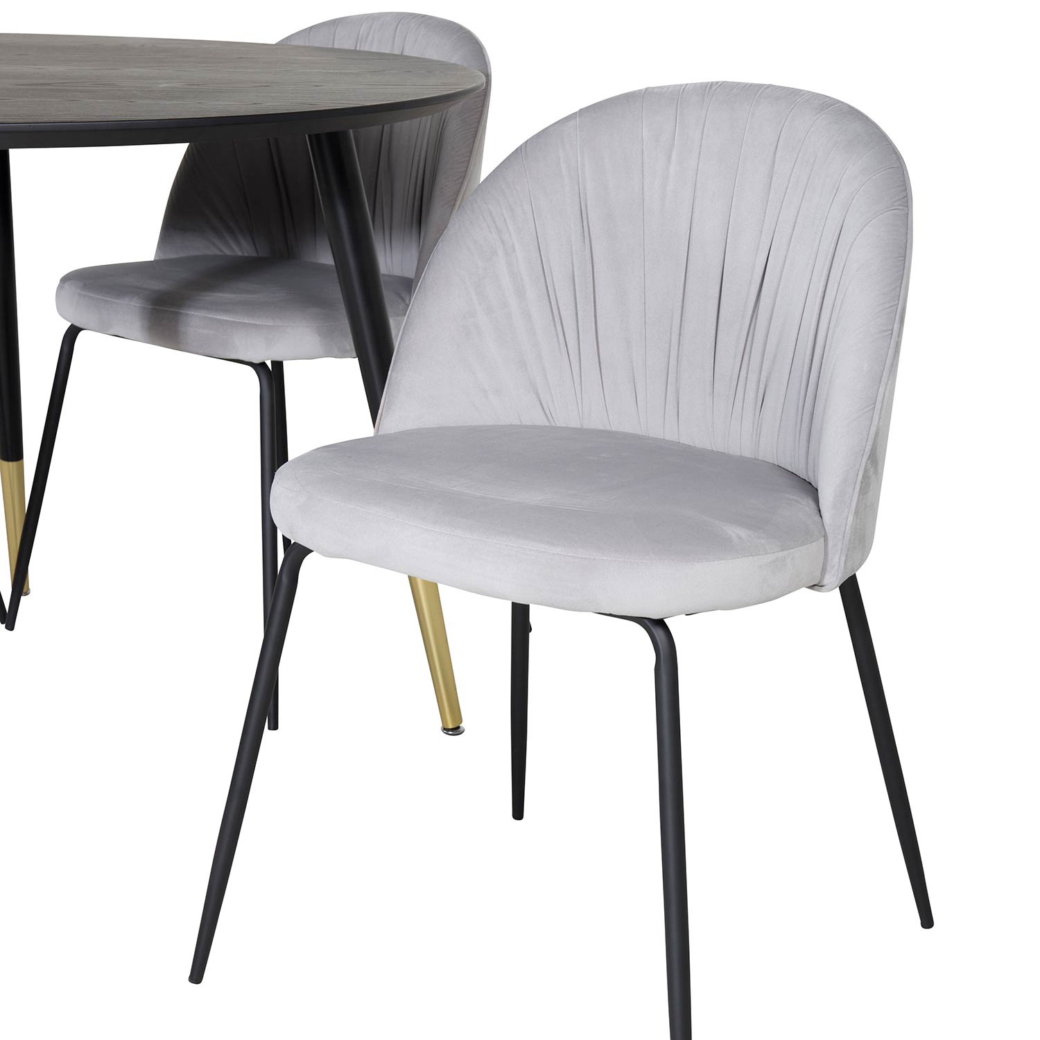 Spisegruppe Venture Home Dipp Ø115 cm med 4 Wrinkles Stoler
