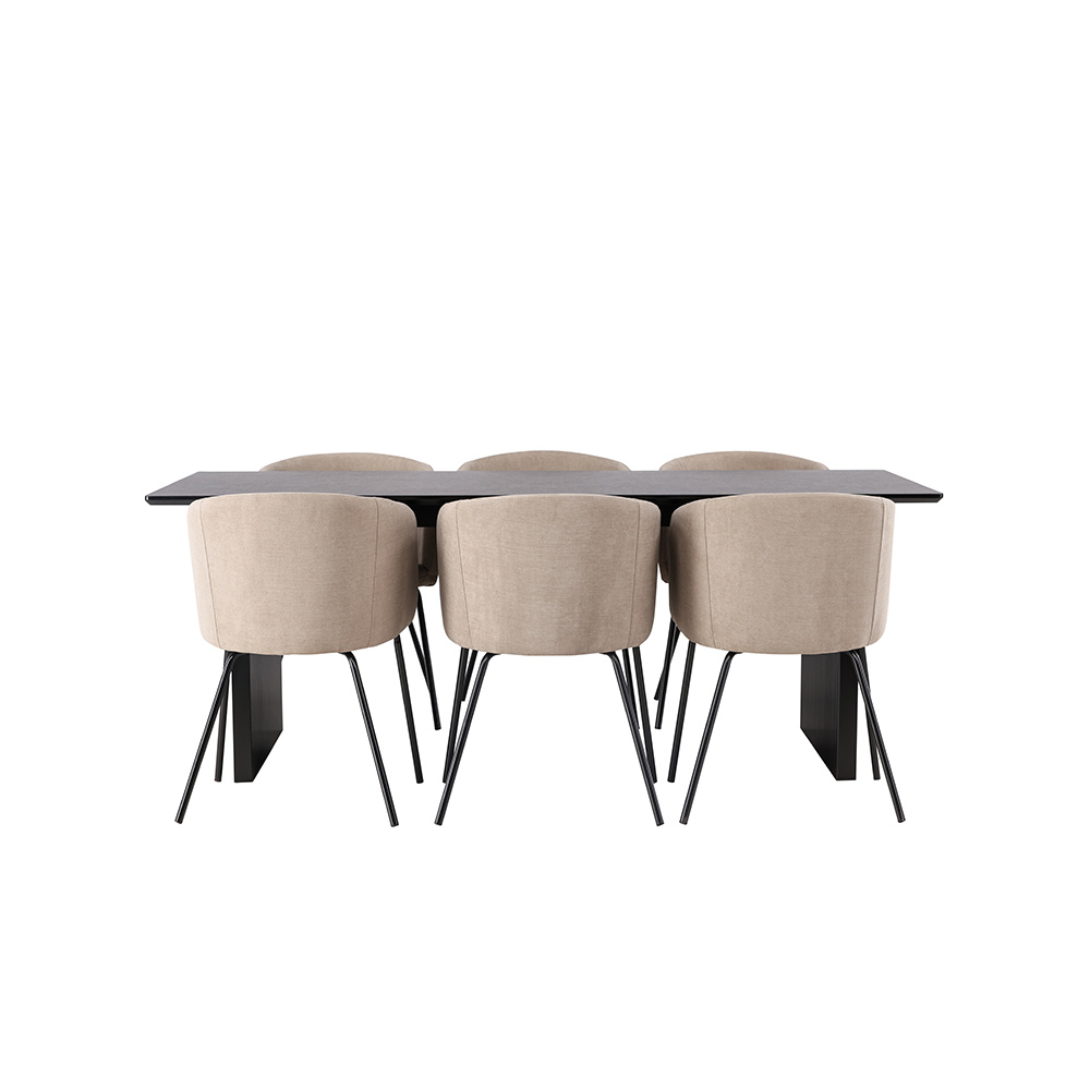 Spisegruppe Venture Home Vail med 6 Berit Stoler