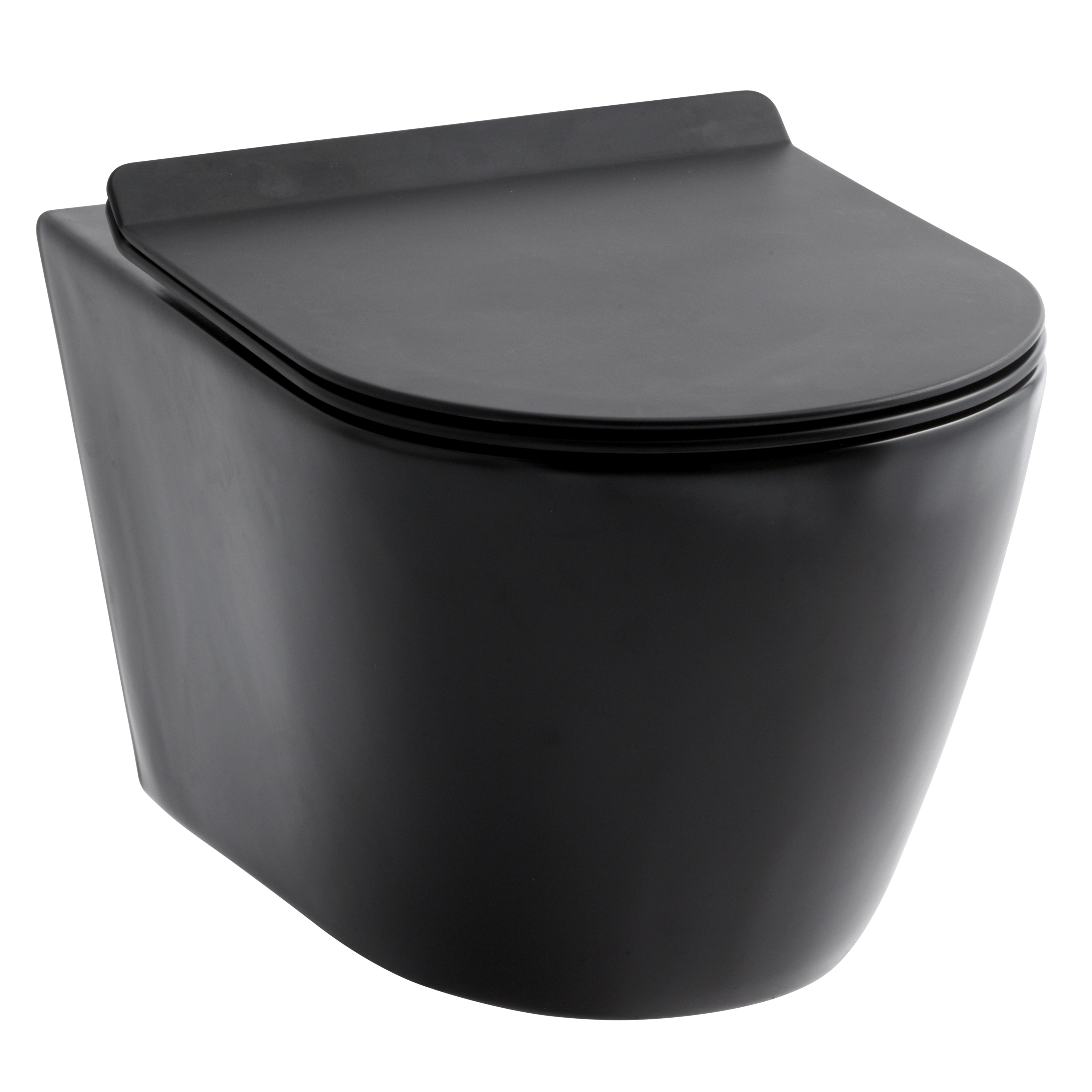 Vägghängd Toalettstol Lavabo Studio Rimless Mattsvart Sort Matt