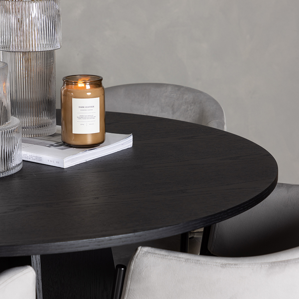 Spisegruppe Venture Home Bootcut Ø110 cm med 4 stk Evelina Stoler