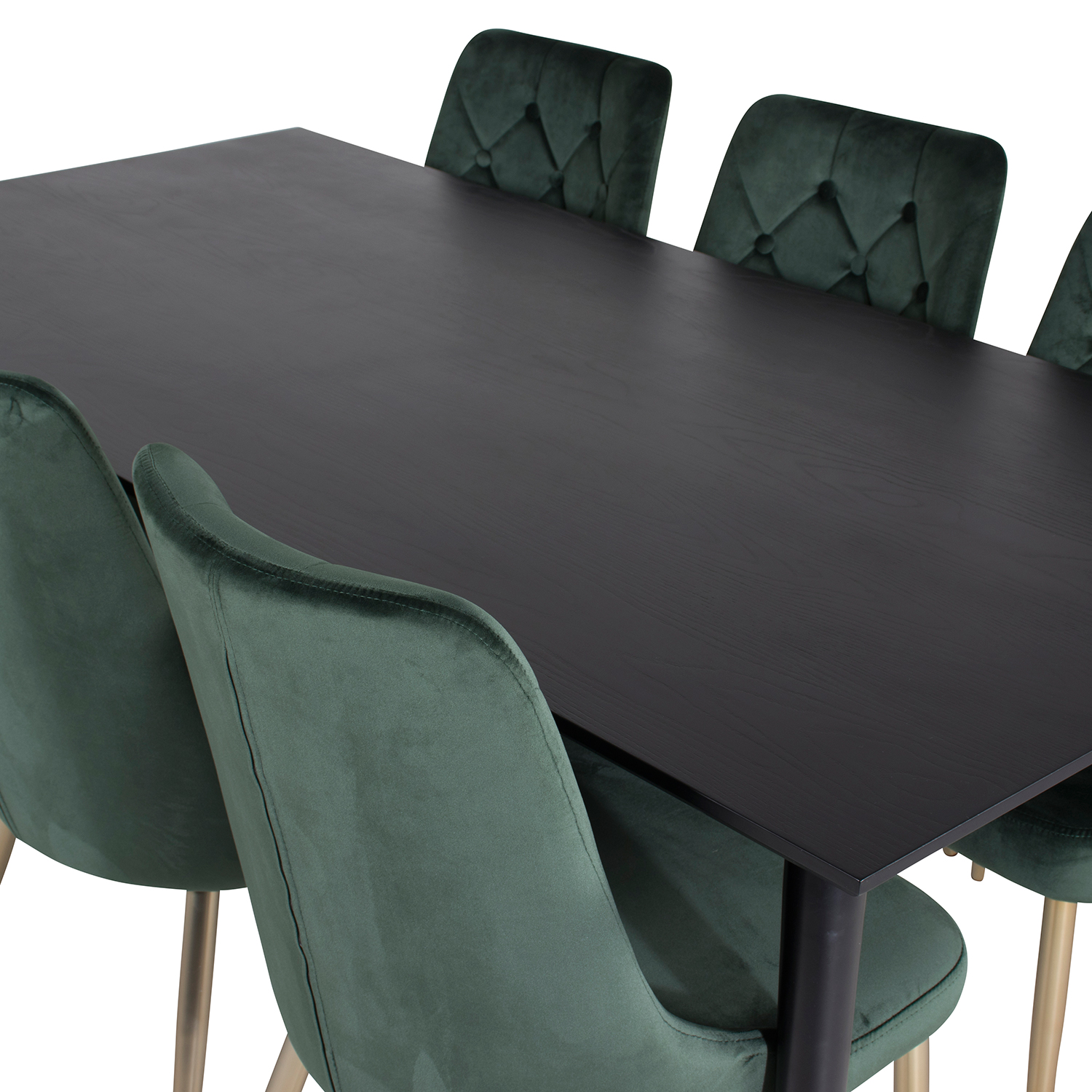Spisegruppe Venture Home Dipp med 6 Velvet Deluxe Fløyel Stoler