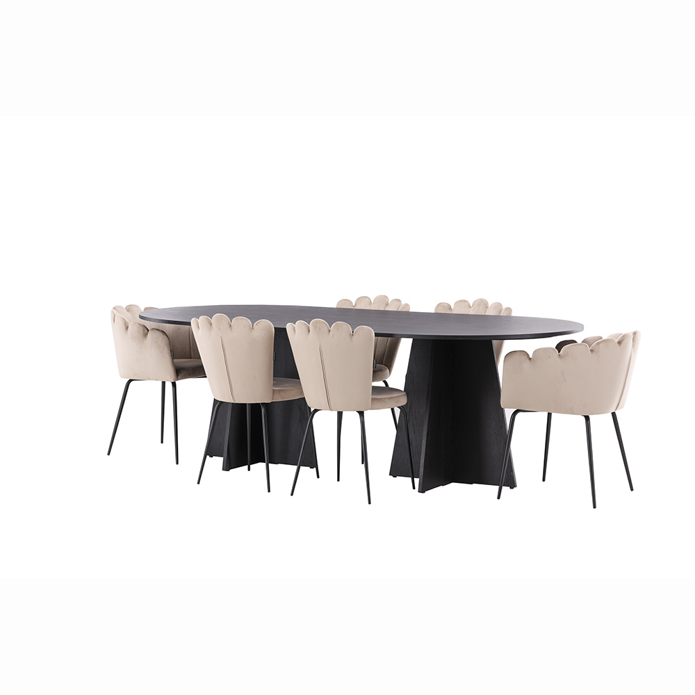 Spisegruppe Venture Home Bootcut med 4 Limhamn Light Stoler