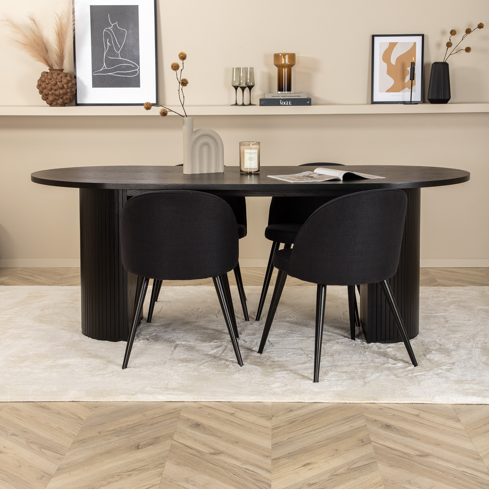 Spisegruppe Venture Home Bianca med 4 Valentina Stoler