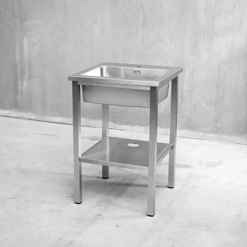 Benkestativ Vilan Stainless Variant Stativ og Underhylle med Hull