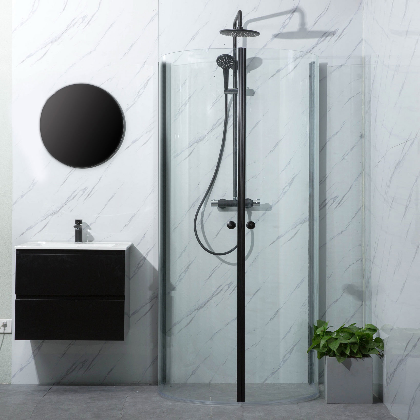 Dusjhjørne Bathlife Mitt Svart